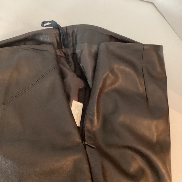 Neto 100% Lambskin Leather High Waisted Pants Colour Brown Size 6 - Picture 5 of 10